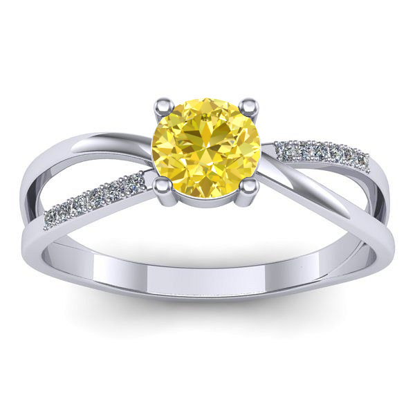 Inel cu safir galben rotund