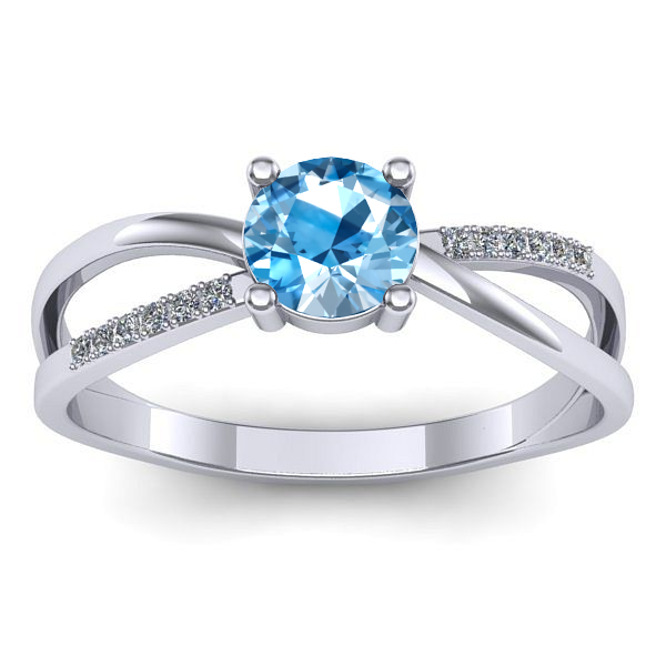 Inel logodna cu topaz blue rotund