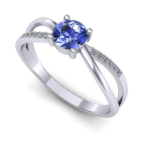 Inel de logodna din aur alb cu tanzanit