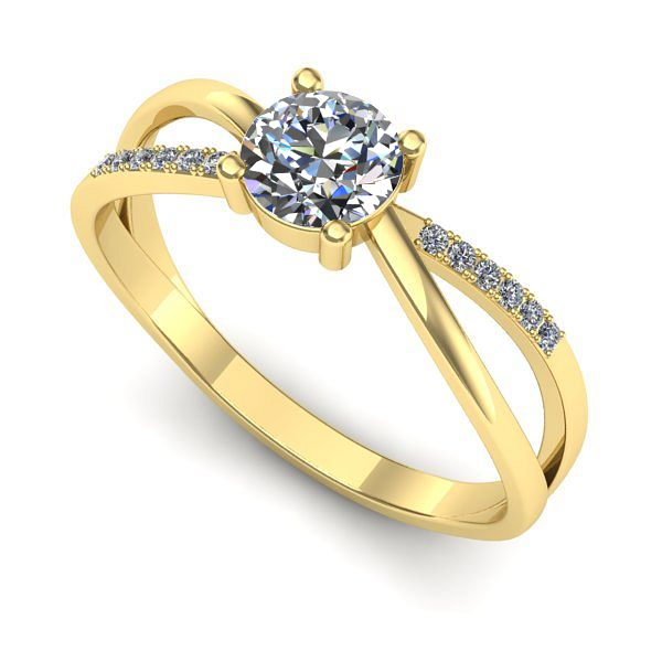 Inel logodna din aur galben cu diamant