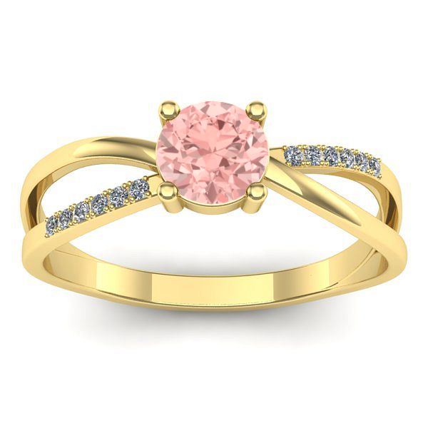 Inel de logodna cu diamant de laborator roz rotund