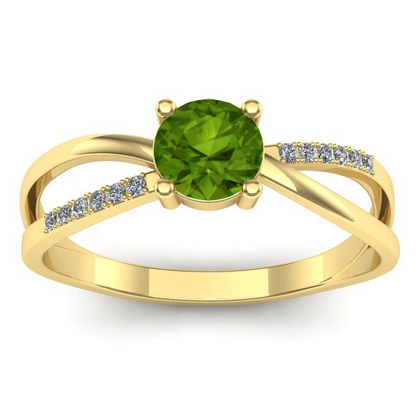 Inel logodna cu peridot rotund