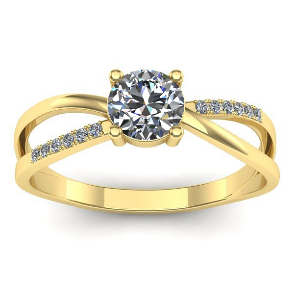 Inel cu diamant de laborator rotund