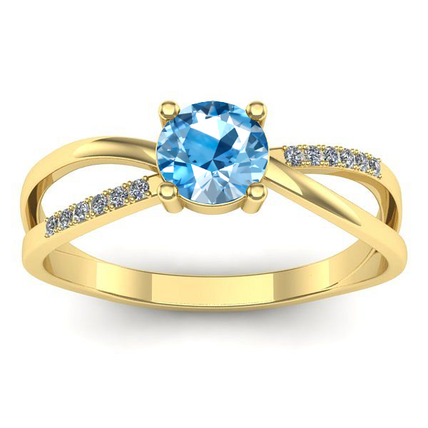 Inel logodna cu topaz blue rotund