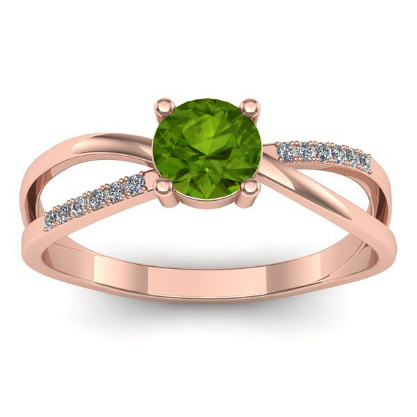 Inel de logodna cu peridot rotund