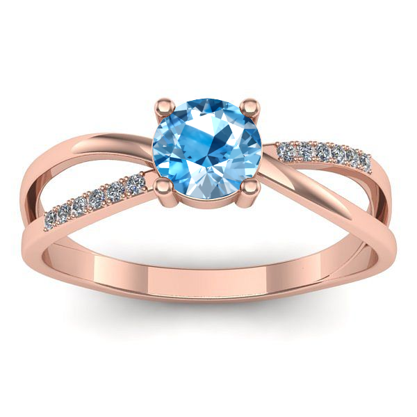 Inel de logodna cu topaz blue rotund