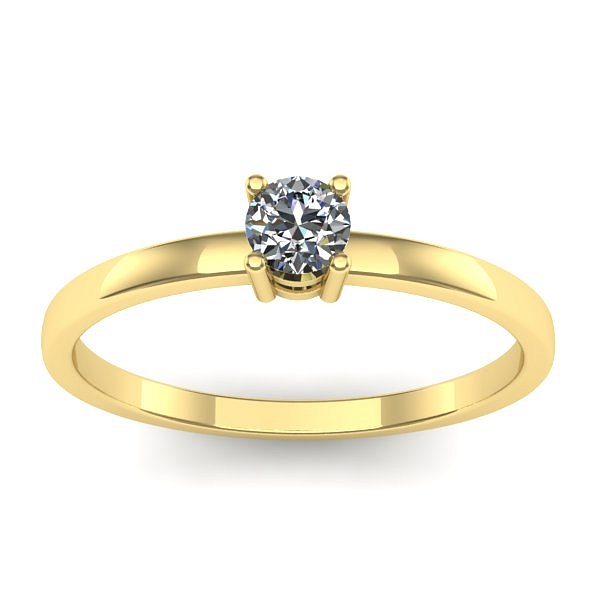 Inel cu diamant rotund