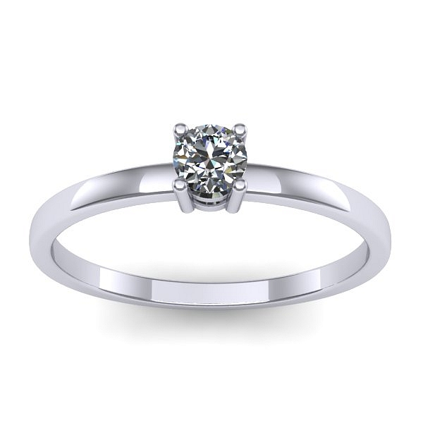 Inel cu diamant rotund