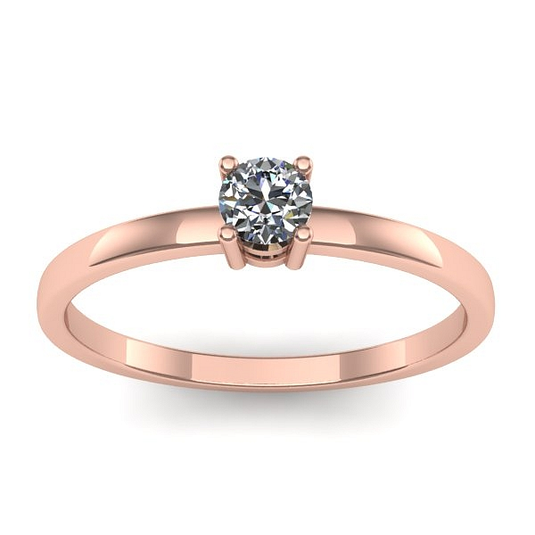 Inel cu diamant rotund