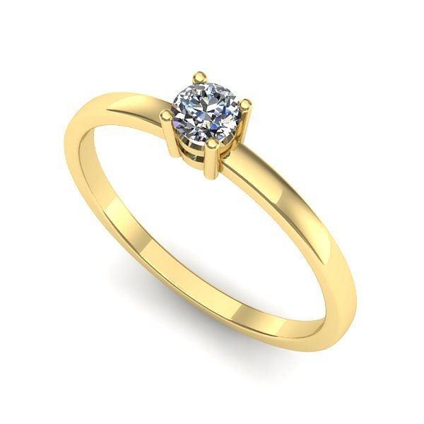 Inel din aur galben cu diamant