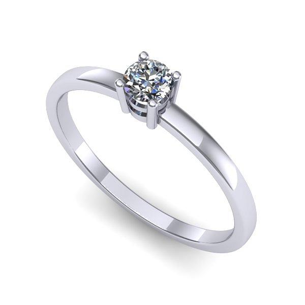 Inel logodna din aur alb cu diamant