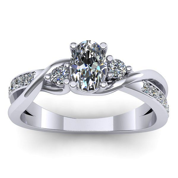 Inel de logodna cu safir alb oval