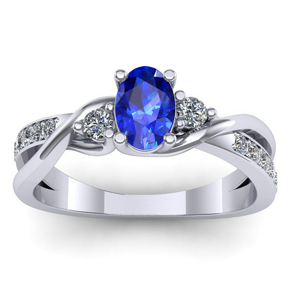 Inel de logodna cu safir oval