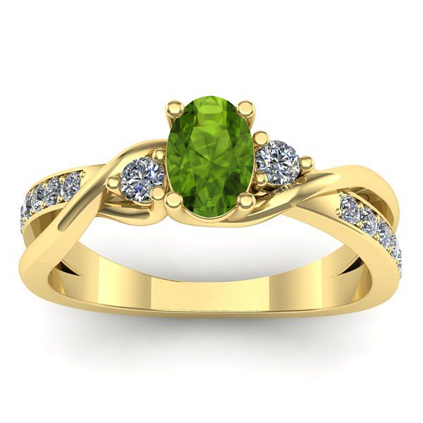 Inel de logodna cu peridot oval
