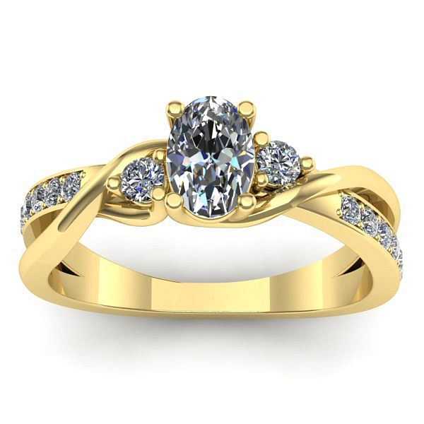 Inel logodna cu safir alb oval