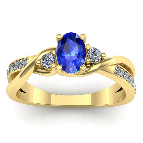Inel de logodna cu safir oval