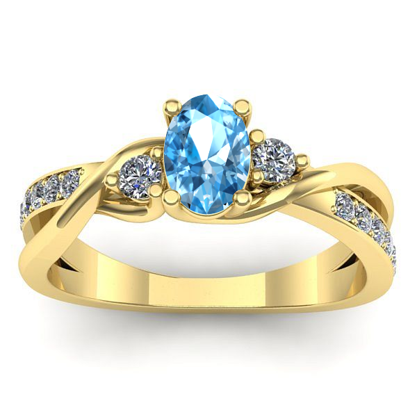 Inel cu topaz blue oval