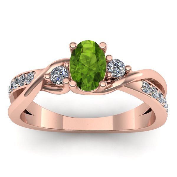 Inel logodna cu peridot oval