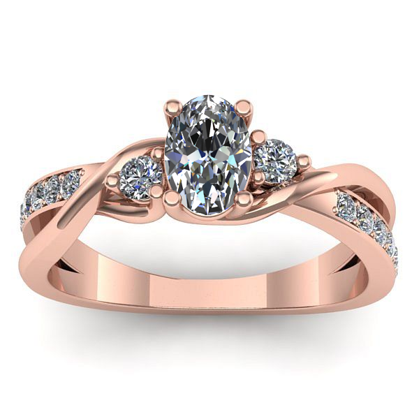 Inel logodna cu safir alb oval