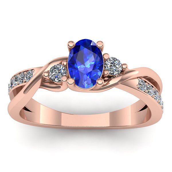 Inel de logodna cu safir oval