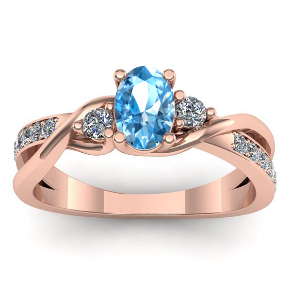 Inel logodna cu topaz blue oval