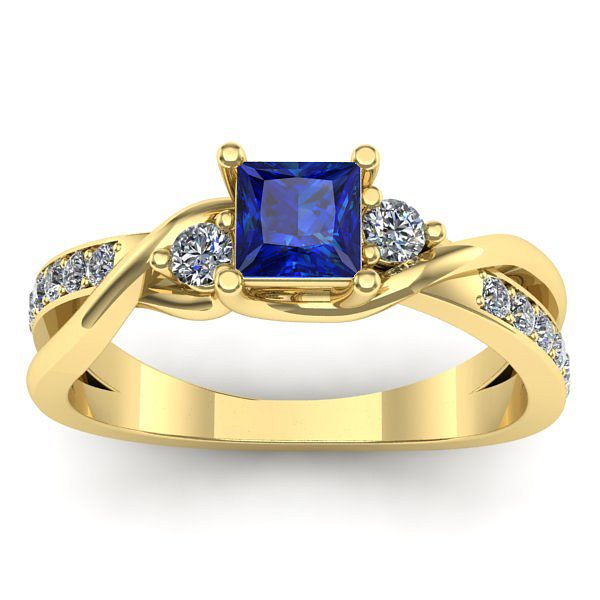 Inel de logodna cu safir patrat