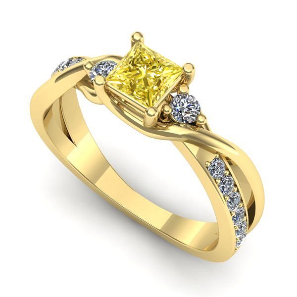 Inel din aur galben cu safir galben