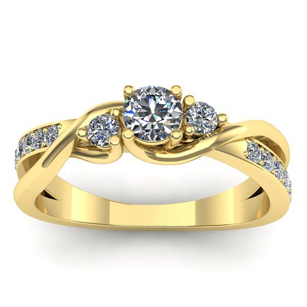 Inel cu diamant rotund