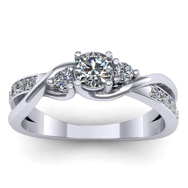 Inel cu diamant rotund