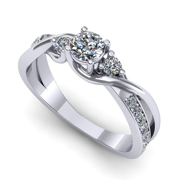 Inel logodna din aur alb cu diamant