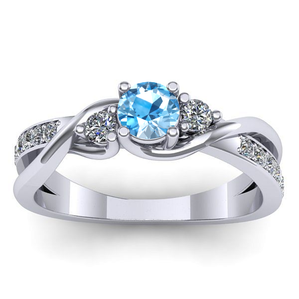 Inel cu topaz blue rotund
