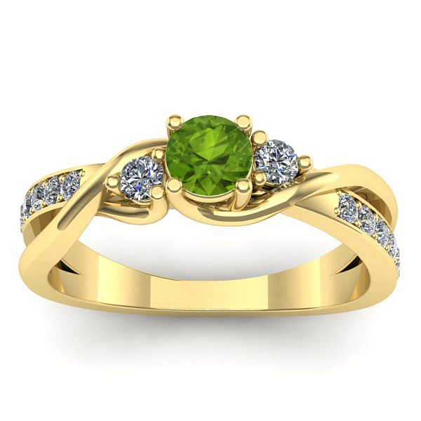 Inel logodna cu peridot rotund