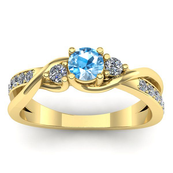 Inel de logodna cu topaz blue rotund