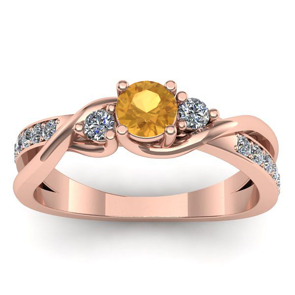 Inel de logodna cu citrin rotund