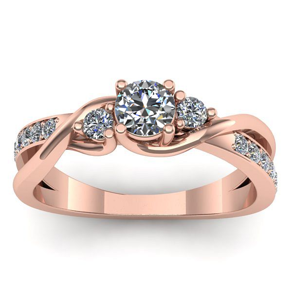 Inel cu diamant rotund