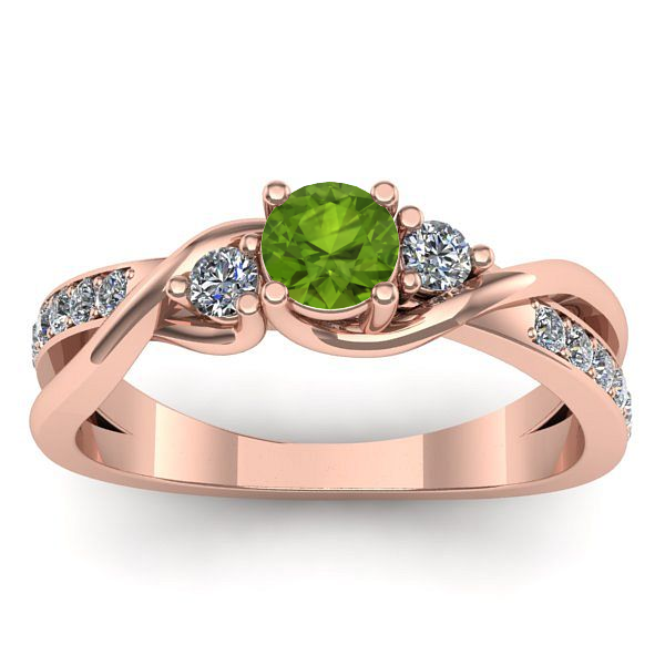Inel de logodna cu peridot rotund