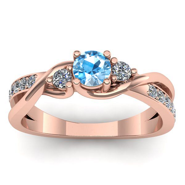 Inel logodna cu topaz blue rotund