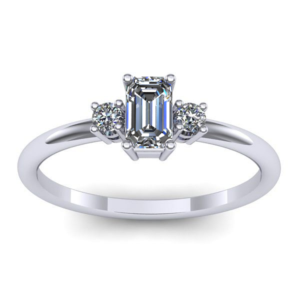 Inel de logodna cu diamant emerald cut