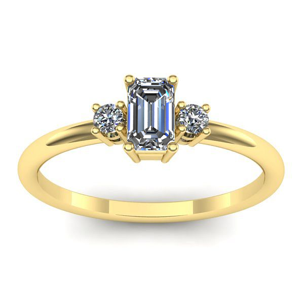 Inel de logodna cu diamant emerald cut