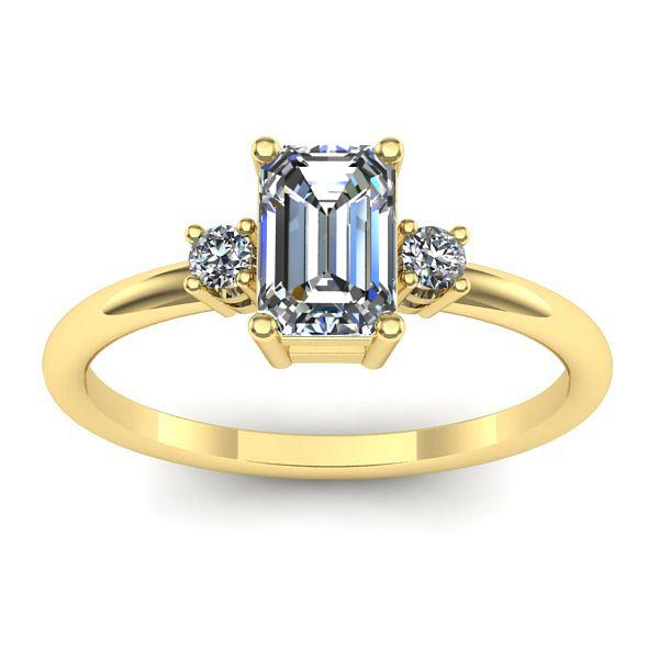 Inel de logodna cu diamant emerald cut