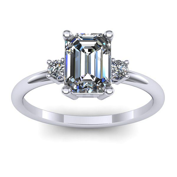 Inel de logodna cu diamant emerald cut