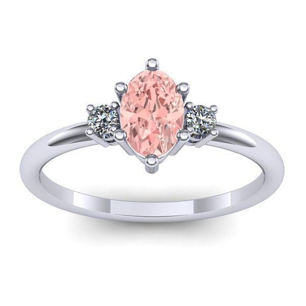 Inel cu diamant de laborator roz oval