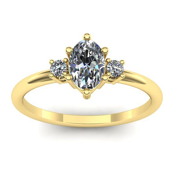 Inel logodna cu diamant natural oval