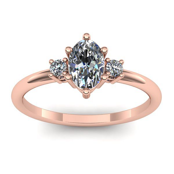 Inel logodna cu diamant natural oval