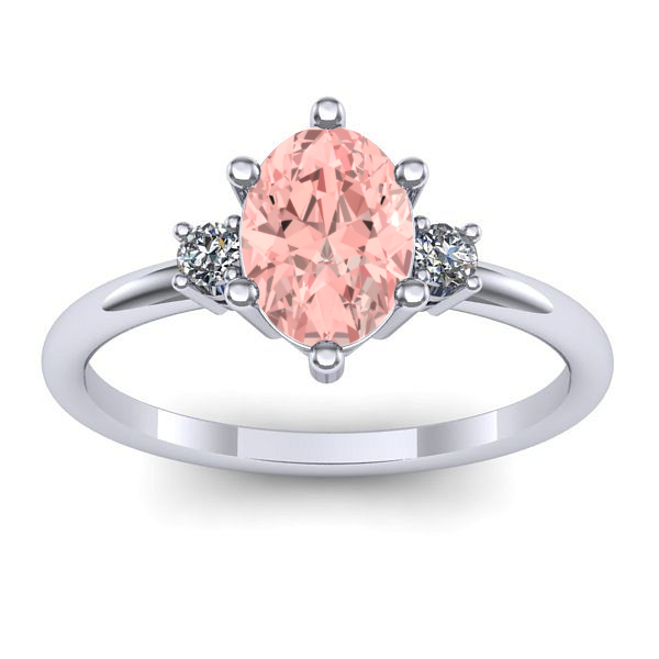 Inel logodna cu diamant de laborator roz oval