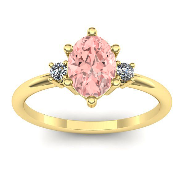 Inel de logodna cu diamant de laborator roz oval