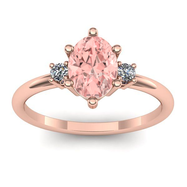 Inel logodna cu diamant de laborator roz oval