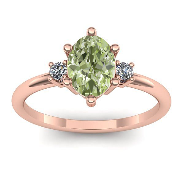 Inel de logodna cu diamant de laborator verde oval