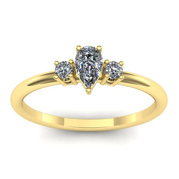 Inel logodna cu diamant pear