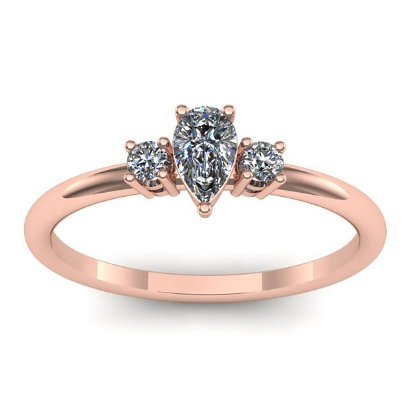 Inel logodna cu diamant pear